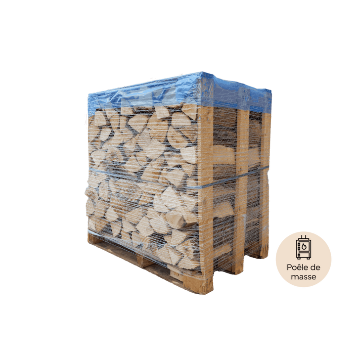 Palette de 1st de bois de chauffage en 33cm spécial poêle de masse - sec séchoirs - prêt à l'emploi - résineux/feuillus