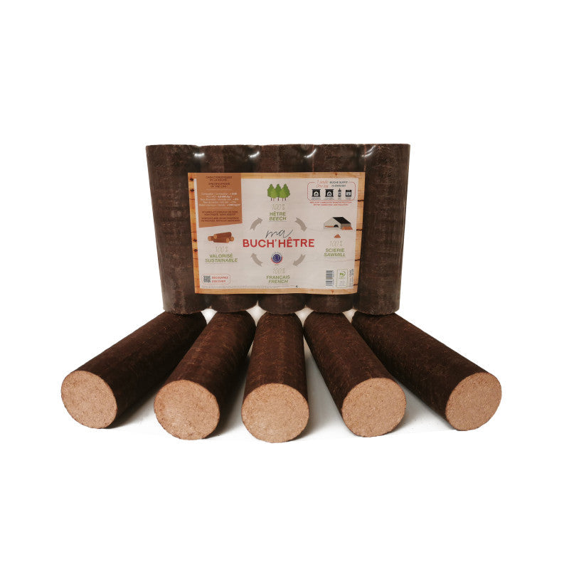 Bûches compressées 100% hêtre - Palette de 1040kg