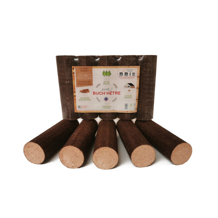 Bûches compressées 100% hêtre - Palette de 1040kg